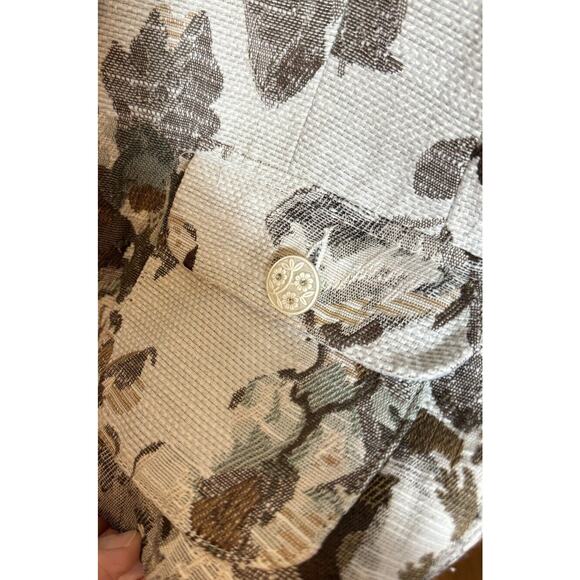 Sag Harbor Womens Green Floral Tapestry Button Up Blazer Jacket Lined Size 18 XL - Picture 10 of 10